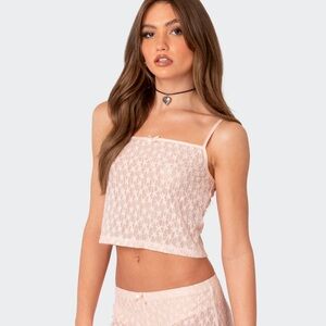 Star struck lace tank top